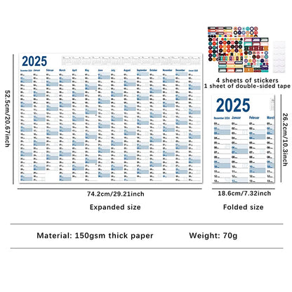 2024-2025 Kawaii Wall Calendar Planner – Large Schedule Organizer, To-Do List, Target Tracker, Office Supplies