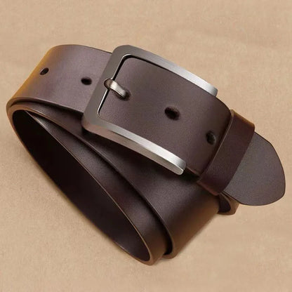 Men’s Luxury Designer PU Leather Belt – Adjustable Alloy Buckle for Jeans & Business (105-125cm)