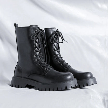 Luxury Brand Men's High Top Boots – Designer Leather Casual, Business & Outdoor Work Boots for Men