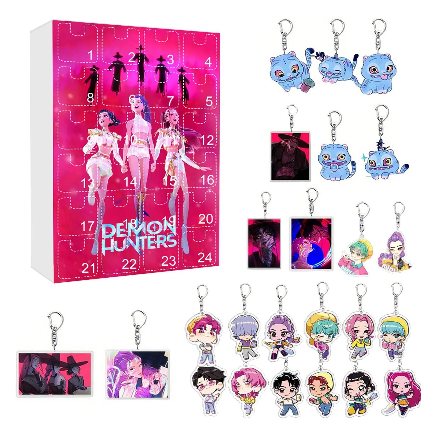 New Kpop Demon Hunters 24-Day Advent Calendar — Rumi, Mira, Zoey & Tiger Christmas Countdown Gift