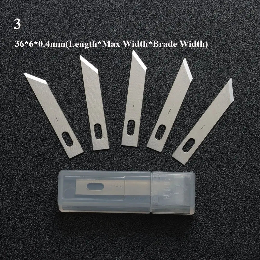10pcs Non-Slip Metal Craft Knife Blades – Precision Engraving & Cutter Tools for PCB Repair & Mobile Phone Scalpel