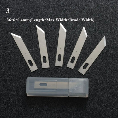 10pcs Non-Slip Metal Craft Knife Blades – Precision Engraving & Cutter Tools for PCB Repair & Mobile Phone Scalpel