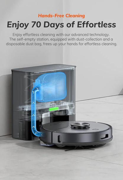 ILIFE T20S LDS Robot Vacuum Cleaner – 5000Pa, Auto Empty Dock, 60-Day Hands-Off Cleaning, Wet/Dry Sweeping & Mopping