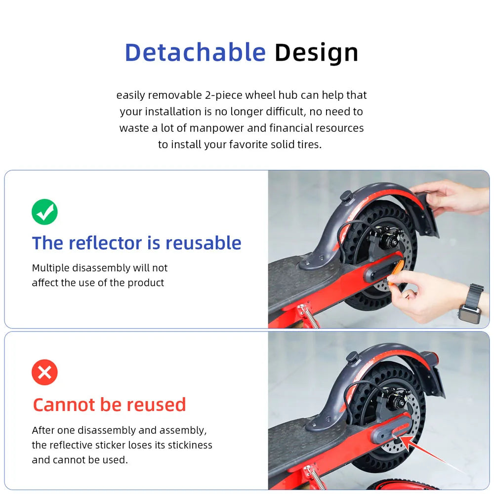 Electric Scooter Wheel Cover Hub Cap with Reflective Stickers for Xiaomi Mi 1S Pro 2 M365 - Protective Shells and Accessories