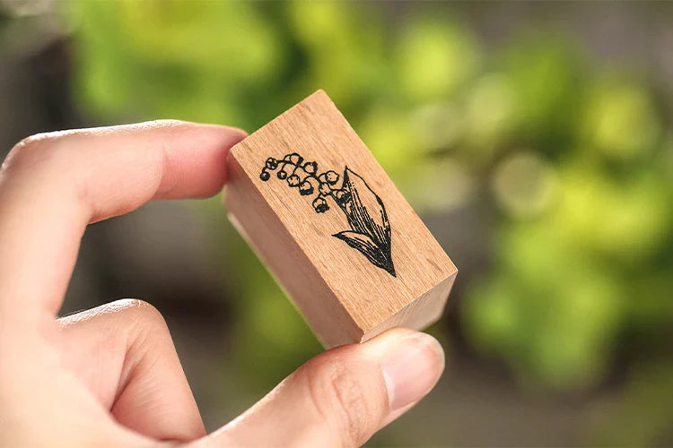 Yoofun 7-Piece Vintage Moon & Plant Wooden Stamps — Rubber Stamps for Scrapbooking, DIY Craft & Stationery