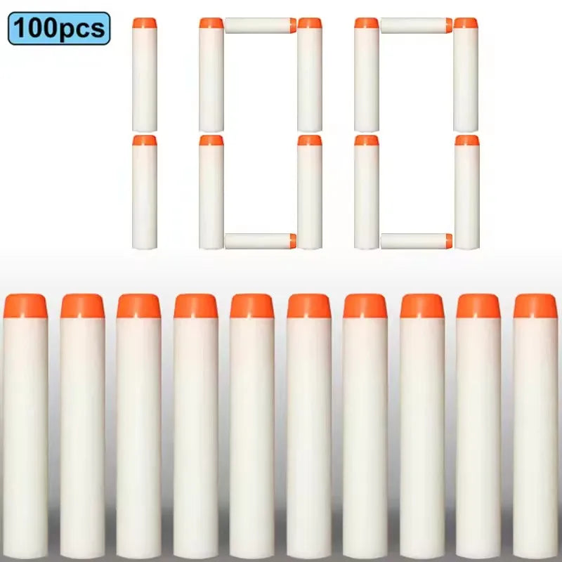 100/50PCS 7.2cm Foam Refill Darts for Nerf N-Strike Elite Blasters – Soft Bullet Toy Gun Accessories for Kids