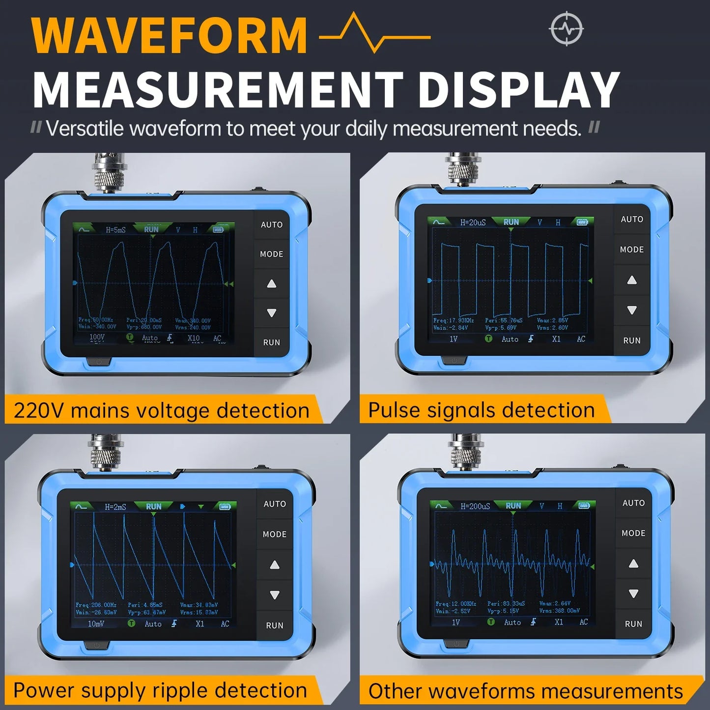 FNIRSI DSO510 DSO152 DSO153 Mini Handheld Oscilloscope - 2-in-1 Digital Scope 48MS/s 10MHz for Electronic Repair