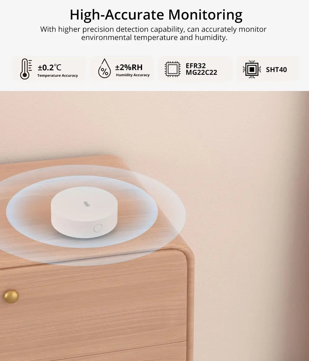 SONOFF SNZB-02P Zigbee Temperature & Humidity Sensor – Smart Home Thermometer, Works with Alexa, Google Home & SmartThings