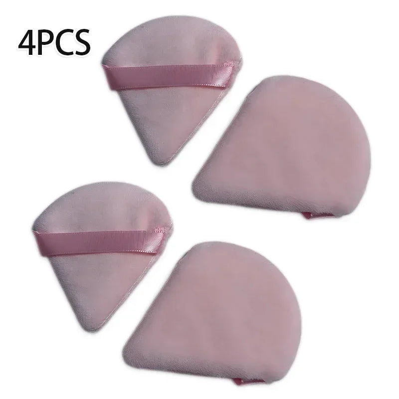 2PCS Velvet Triangle Makeup Puffs – Soft Washable Cosmetic Sponges for Wet & Dry Use with Foundation, Powder, Blush & Shadow