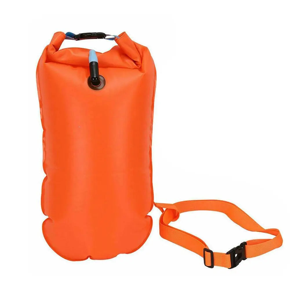 Inflatable Swimming Buoy Tow Float – Double Air Bag with Waist Belt, Dry Bag for Water Sports & Swimming Storage
