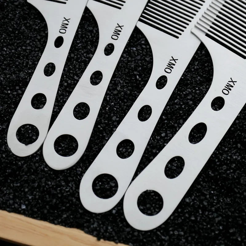 Ultra-Thin Titanium Steel Hairdressing Comb – Professional Men’s Point-Tail Hair Styling Brush