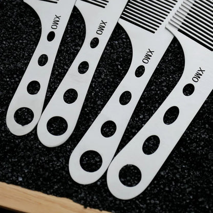 Ultra-Thin Titanium Steel Hairdressing Comb – Professional Men’s Point-Tail Hair Styling Brush