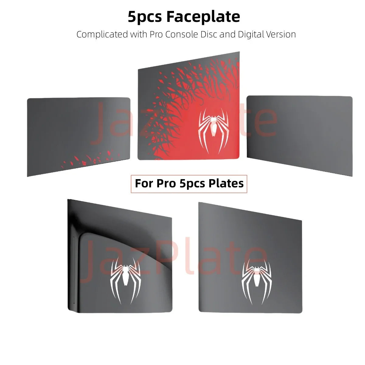 5-in-1 30th Anniversary Gray Faceplates for PS5 Pro – Disc & Digital Edition PlayStation 5 Cover Accessories