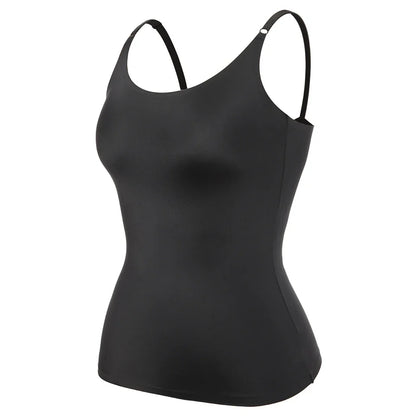 Women’s Seamless Tummy Control Shapewear Cami - Smooth Slimming Compression Tank Top Body Shaper