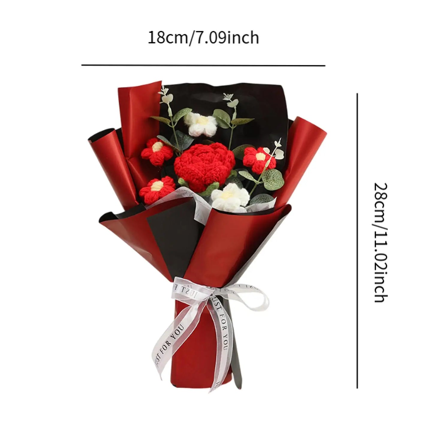 Knitted Flower Bouquet — Crochet Home Decor for Teacher’s Day, Birthday & Anniversary