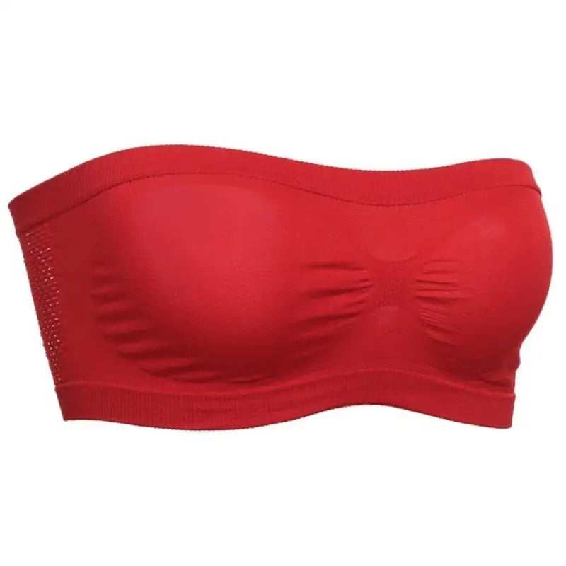 Women’s Sexy Strapless Crop Top Bra – Breathable Mesh Bandeau, Invisible No-Pad Summer Brassiere
