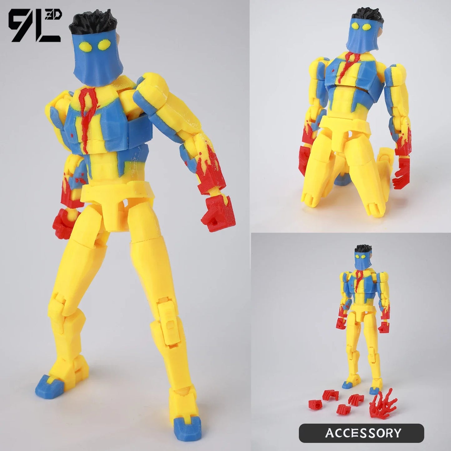 9L 3D Printed Invincible Tech Jacker T13 Lucky13 Action Figure – Multi-Jointed Motorcycle Collectible Model Toy Titan13