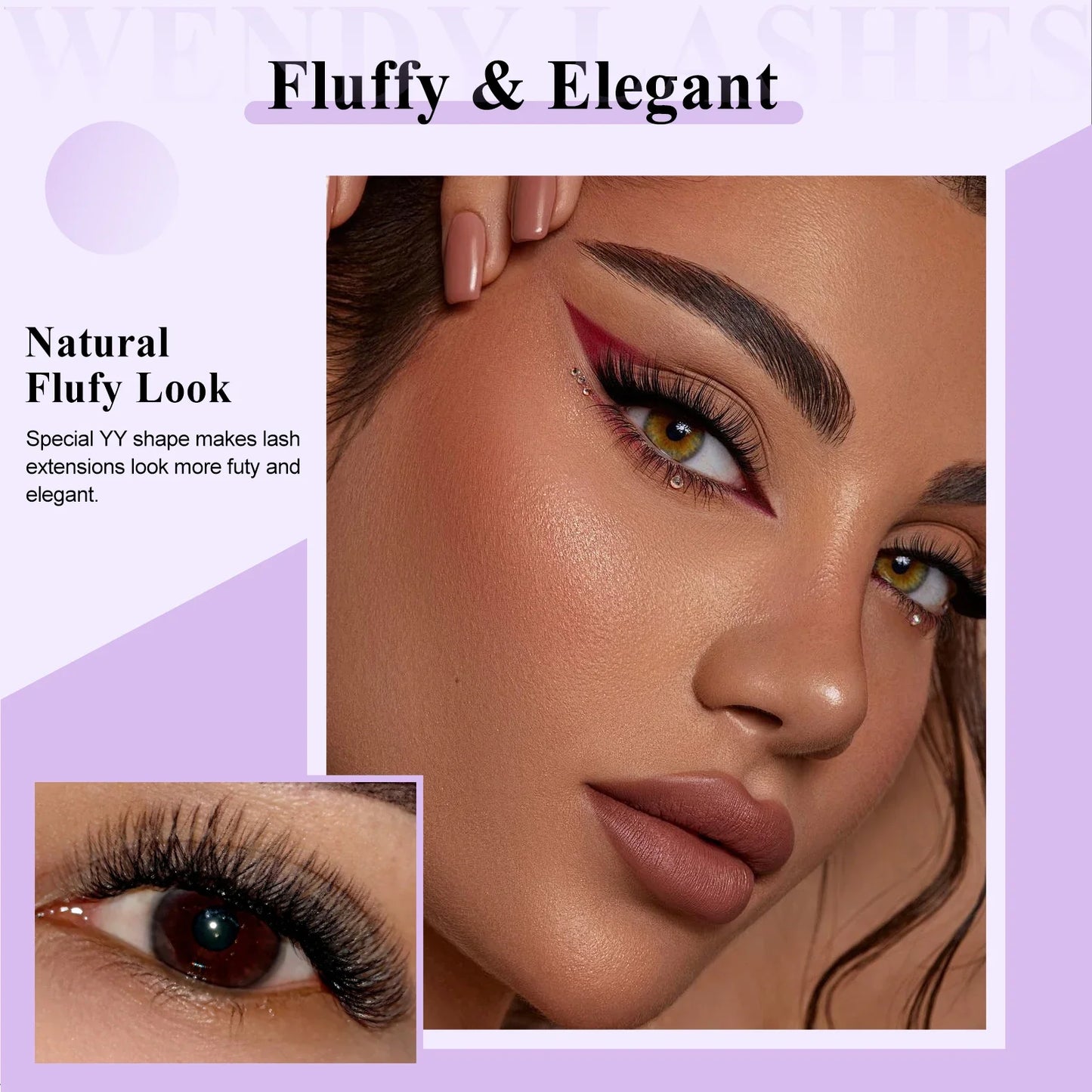 Wendy Lashes YY Shape Eyelash Extensions – Automatic Flowering W-Shape 3D-8D Premade Black Lashes