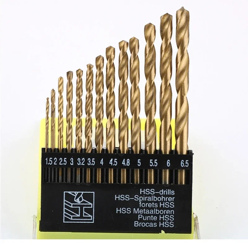 13PCS High-Speed Steel Drill Bit Set – Impact Quick-Change Kit for Metal, Glass, Tile & Concrete Masonry Drilling Tools