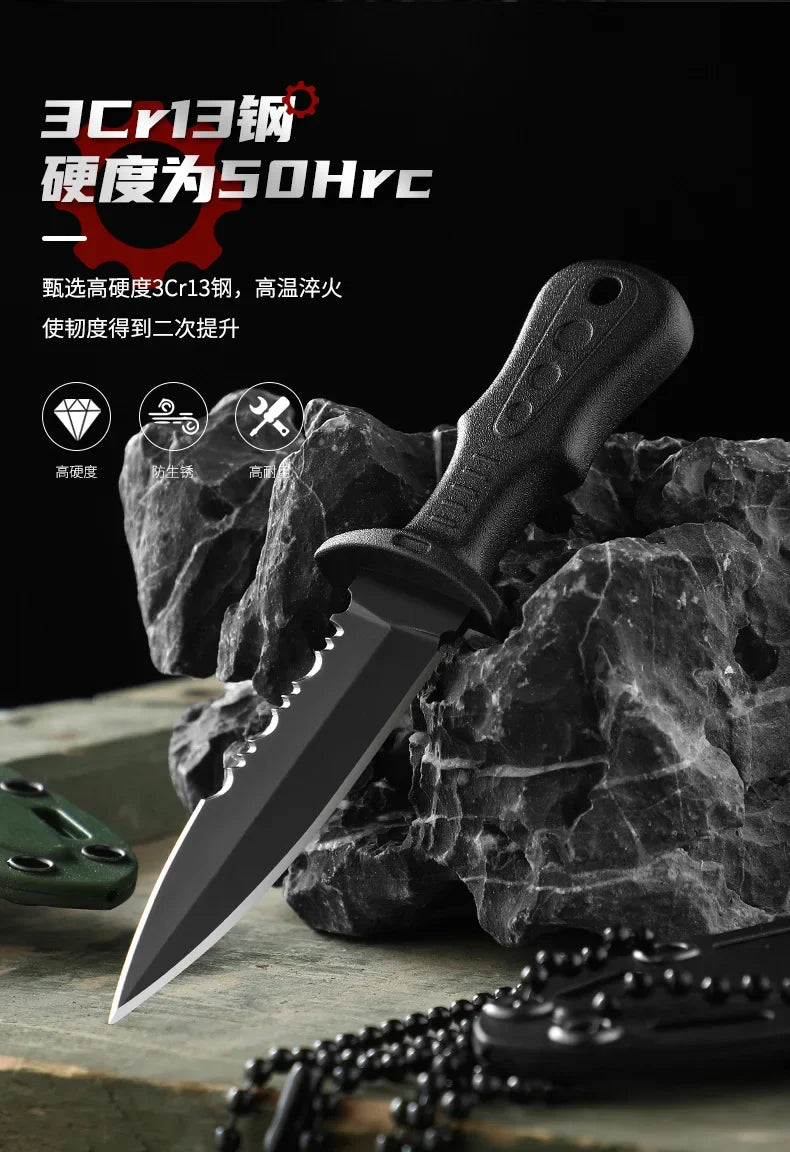 New Mini Tactical Neck Knife – Women's Self-Defense Outdoor Knife, Portable Camping & Fruit Knife