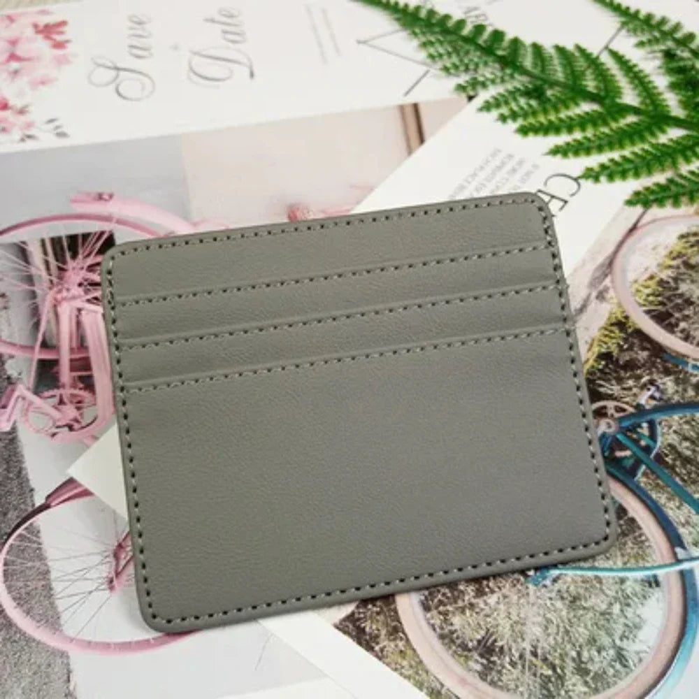 Ultra-Thin Leather Mini Wallet - Slim Bank and Credit Card Holder for Men and Women, Small ID Case with 4 Slots