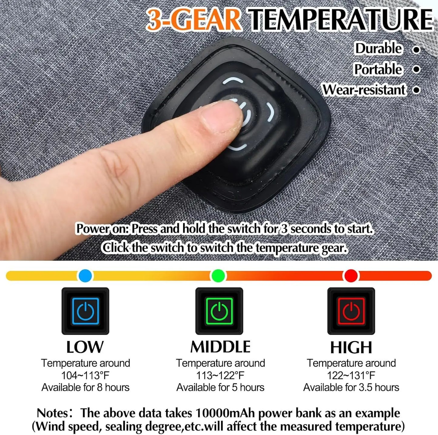 USB Waterproof Heated Seat Cushion 90x43cm – 3 Temperature Settings Winter Heating Pad for Car, Office & Home