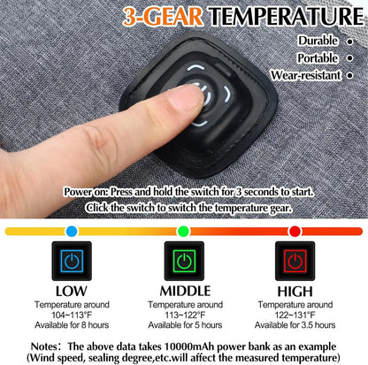 USB Waterproof Heated Seat Cushion 90x43cm – 3 Temperature Settings Winter Heating Pad for Car, Office & Home