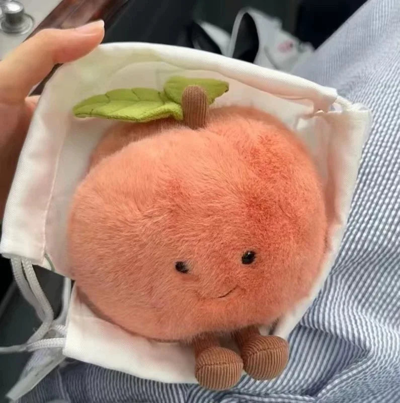 Kawaii Peach with Legs Doll – Smiling Face Fruit Cosplay Cushion, Sofa Decor, Perfect for Kids' Birthday Gifts