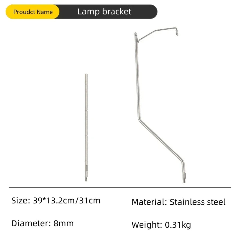 Outdoor Portable IGT Table Light Pole Bracket – Stainless Steel Camping Desktop Accessory