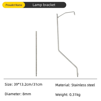 Outdoor Portable IGT Table Light Pole Bracket – Stainless Steel Camping Desktop Accessory
