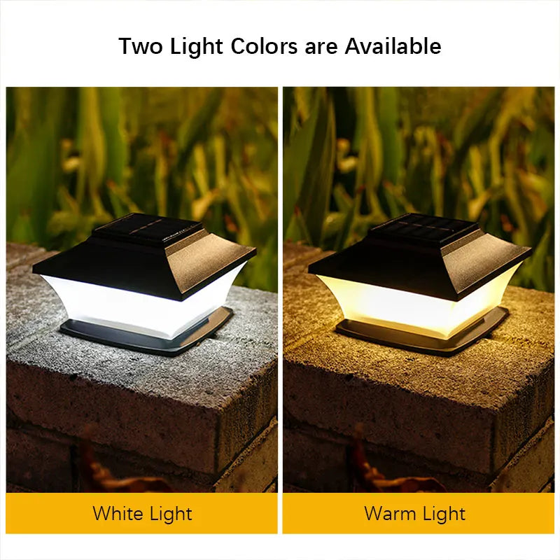 Solar Post Light - Auto On/Off LED Outdoor Landscape Light for Garden, Fence & Patio Posts