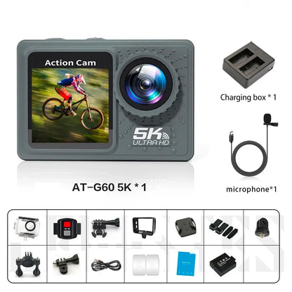 4K 5K Action Bicycle Camera with Electronic Stabilizer – WiFi Sport Helmet Video Recorder Compatible with GoPro