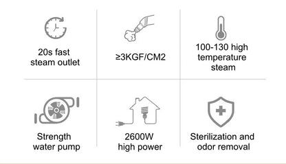 2600W 220V High-Temperature Steam Cleaner - Portable Sterilization Pressure Washer for Home, Car, Kitchen & AC