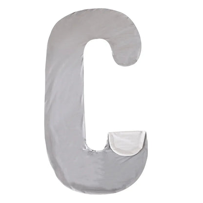 C-Shape Pregnancy Nursing Pillow Cover – Replacement Body Pillow Case for Maternity Sleep & Leg Support