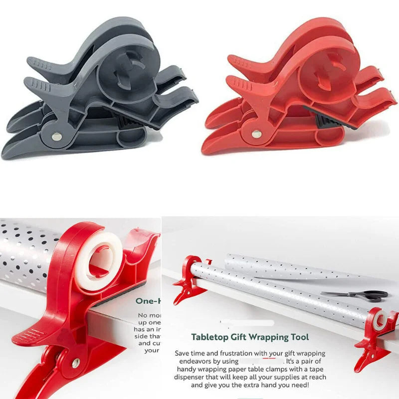 2pcs Tabletop Tape Dispenser Paper Roll Holder - Wrap Tool for Gift Wrapping, Christmas Arts & Crafts
