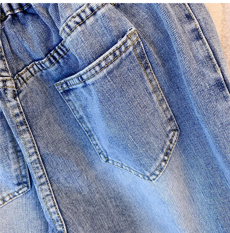 Plus Size Women’s Casual Jeans – Classic Black & Blue Washed Denim for Spring & Autumn, Comfortable & Versatile