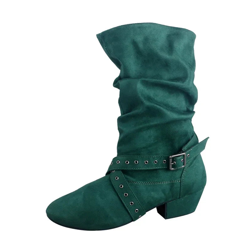 Wedopus Women’s Customized Western Dance Boots – Black Cowboy Heel Boots with Suede Sole for Urban & Ballroom Dancing