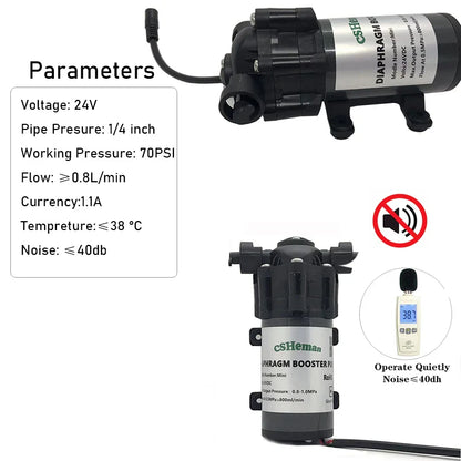 DIY Quiet Misting Cooling Kit – DC24V Pump Fog Nozzle Sprayer System for Patio, Garden, Greenhouse & Backyard Cooling