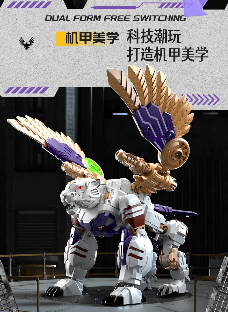 Lijiang Tigerhawk 25.5CM Transformable Action Figure – BW Two Forms Collectible Toy