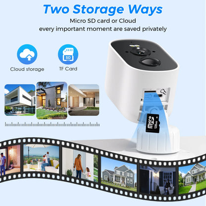 1080P WiFi Solar Security Camera – Wireless Outdoor Bullet Camera with PIR Motion Alarm, Two-Way Audio & Cloud Storage