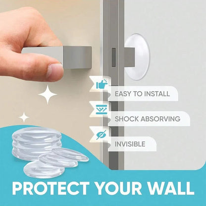 Door Knob Wall Protector - Clear Soft Rubber Door Stopper & Handle Bumper for Noise Reduction and Wall Protection