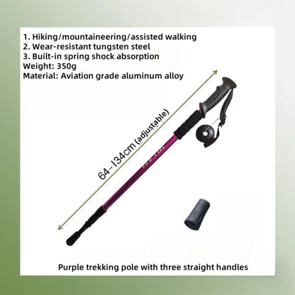 Collapsible Lightweight Hiking Trekking Poles — Adjustable Anti-Shock Walking Sticks for Men and Women