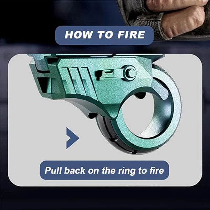 EDC Decompression Fingertip Launcher Ring – One-Click Eject Fidget Toy for Stress Relief & Sensory Play