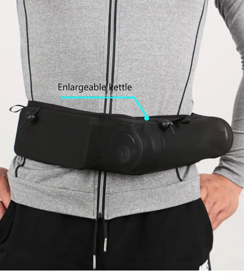 Large Capacity Sports Fanny Pack — Multi-Functional Running, Cycling & Hiking Bag with Elastic Mesh for Phone & Water Bottle