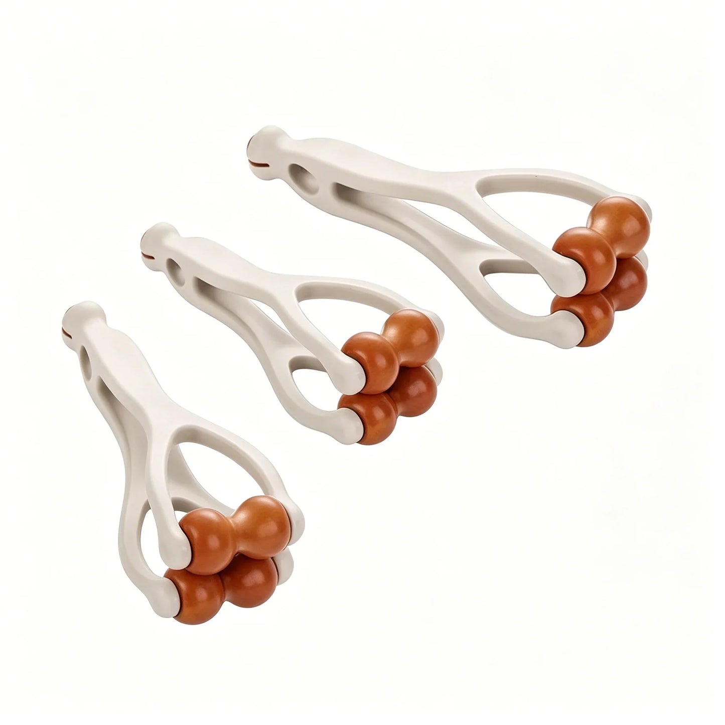 Solid Wood Finger Massage Roller Set (1/3Pcs) – 360° Acupressure Hand & Finger Massager Clip for Meridian Relief, Stress Reduction & Hand Therapy