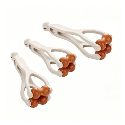 Solid Wood Finger Massage Roller Set (1/3Pcs) – 360° Acupressure Hand & Finger Massager Clip for Meridian Relief, Stress Reduction & Hand Therapy