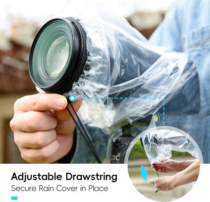 JJC 2-Pack DSLR Camera Rain Cover – Waterproof Protective Cover for Nikon, Canon, Sony & More with Lens Up to 18"