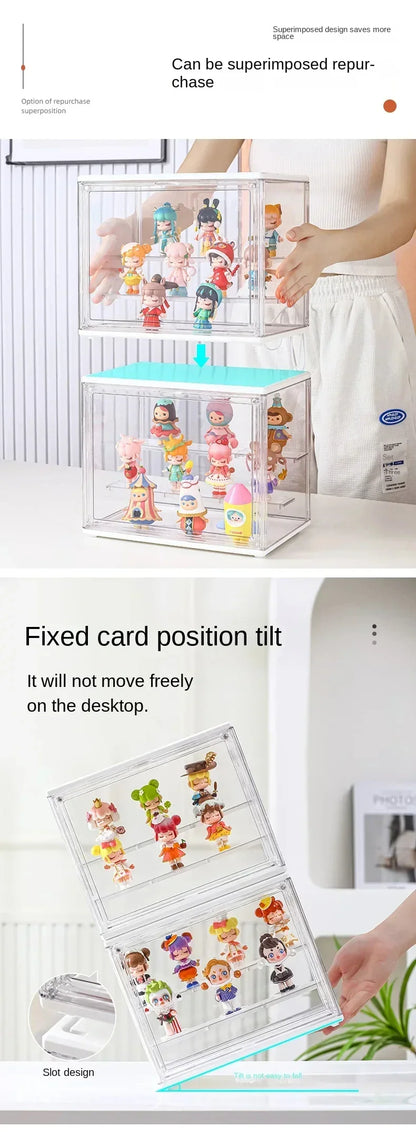 Three-Layer Acrylic Display Rack — Transparent Ladder Organizer for Anime Figures, Car Models, Blind Boxes & Jewelry Sorting