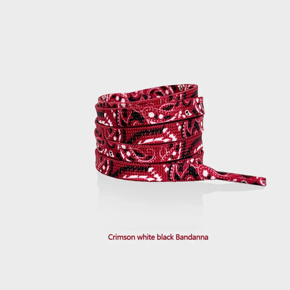 Gilding Flat Shoe Laces - Cashew Flower Hand-Painted Shoelaces for Sneakers, Basketball & Tennis Shoestrings