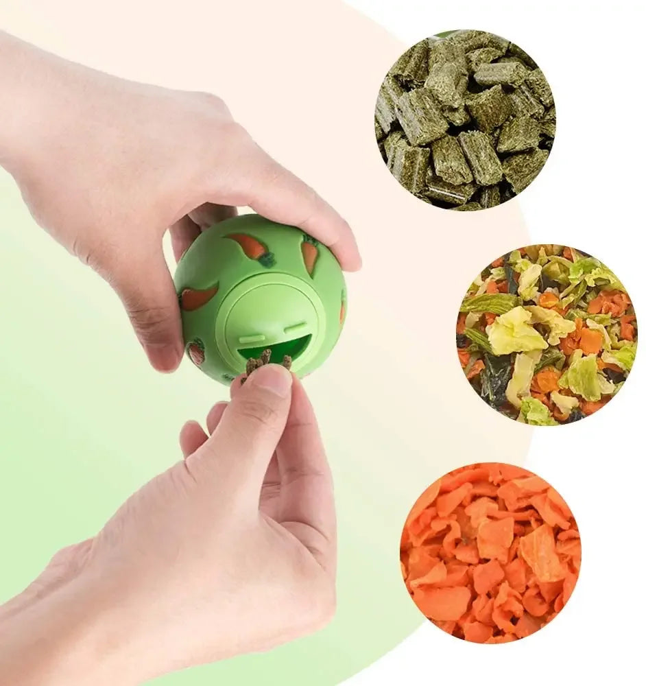 Rabbit Treat Ball Slow Feeder Toy – Bite-Resistant Interactive Snack Dispenser for Rabbits, Ferrets, Cats & Hamsters